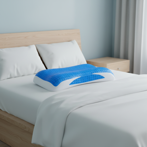 Summer <b>Cool</b> Aqua Gel Therapy Pillow 200TC Solid Pattern Wave Shape Memory Foam Headrest Neck Sleeping <b>Pad</b> Customizable GEL01 Mem - Product Image 5