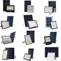 Projecteur LED solaire IP67 en aluminium, étanche, télécommande, batterie LiFePO4, lumière du jour 6000K, lampe de jardin haute puissance
