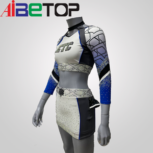 Uniformes personalizados de porristas Cheer Crop Top y conjuntos de faldas Sexy Girls Cheer Uniform para competición - Product Image 5