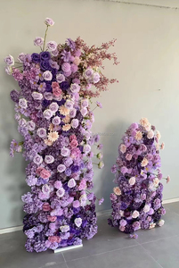 Decorazione di fiori da tavolo di nozze <span class=keywords><strong>viola</strong></span> romantica con <span class=keywords><strong>disegno</strong></span> floreale evento <span class=keywords><strong>fiore</strong></span> corridore fiori artificiali per matrimonio sfondo Deco - Product Image 3
