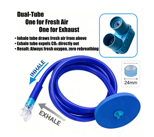 <span class=keywords><strong>Tuba</strong></span> de plongée à double tube entièrement sec, longueur étendue 1,5M 3M, tube respiratoire <span class=keywords><strong>sous</strong></span>-marin anti-fuite, équipement de plongée et de natation - Product Image 2