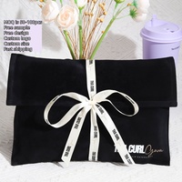 Sac enveloppe en daim personnalisé haut de gamme avec logo imprimé pour cadeaux, vêtements, sac à main, perruque, pochette en velours de luxe
