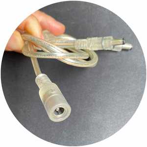 Cable de alimentación transparente de 5,5x2,1mm, conector macho fenale con conector de alimentación ajustable - Product Image 2