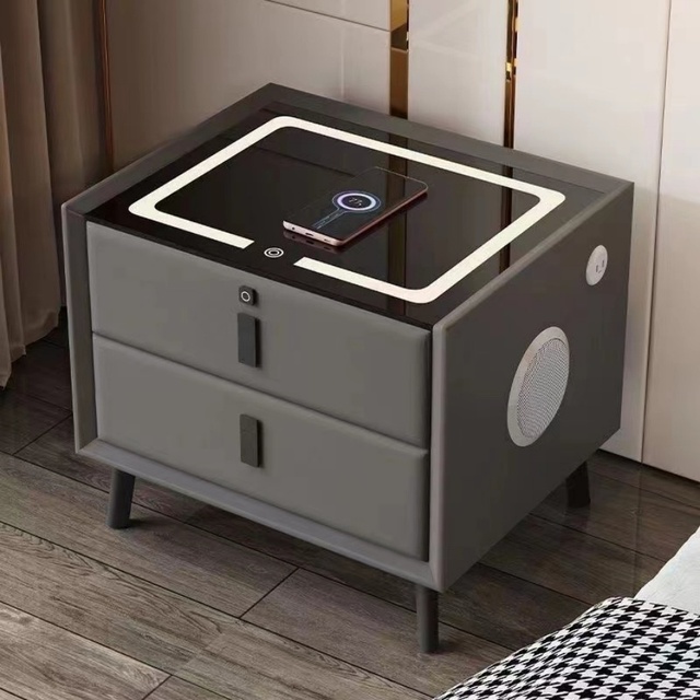 Night Stand Cabinet Modern Luxury Smart Nightstand Bedside Table With Charging Station