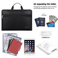 Carpeta de Archivos Expandible de Fibra de Vidrio, Organizador de Documentos Portátil con Asa, Maletín de Negocios, Bolsa de Archivo, Tamaño Carta A4, 12 Bolsillos, 100%