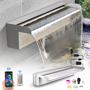12V Acero inoxidable 35 pulgadas PIScina <span class=keywords><strong>Alberca</strong></span> decoración interior fuente al aire libre estanque sobre el suelo natación pared cascada piscina - Product Image 1