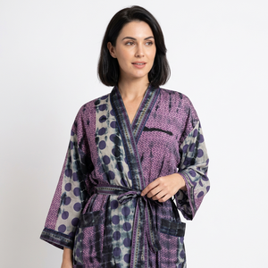 Robe longue indienne en coton non tissé teint à la main, col en V, fermeture à ceinture, imprimé tie-dye, robe de demoiselle d'honneur, tenue de nuit printemps-été - Product Image 6