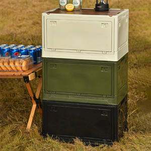 Boîte de rangement pliable en plastique, grand Volume de 30l, 55l, <span class=keywords><strong>4</strong></span> côtés, organisateur de coffre pour le Camping en plein air - Product Image 4