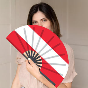 Abanicos Plegables de Bambú con la Bandera de Austria al por Mayor, Abanico de Mano para Carnaval, Boda, Festival, Fiesta, Agencia de Viajes - Product Image 5