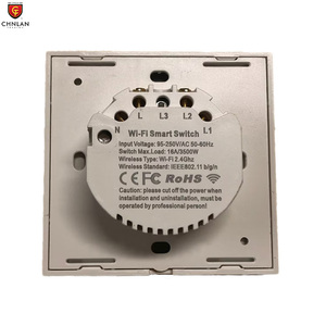 Tuya/cuộc sống thông minh <span class=keywords><strong>wifi</strong></span> thông minh chuyển đổi ánh sáng 16A EU/UK kính tiêu chuẩn cảm ứng điều khiển từ xa đơn cực Bảng điều chỉnh tường thiết bị chuyển mạch - Product Image 4