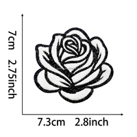 Patch floral rose en gros, multicolore, brodé de paillettes, badge floral personnalisé, applique thermocollante pour robes de luxe et vêtements DIY
