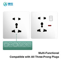 Prise électrique universelle 220V 10A 2 ports, prise murale sécurisée multi-prises AU/EU/US/UK avec interrupteurs USB