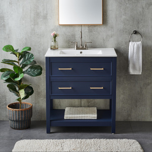 Meuble de salle de bain moderne et simple, sur pied, avec lavabo intelligent - Product Image 2