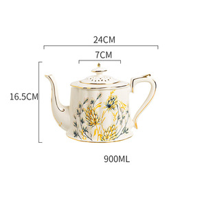 Luxury <b>Ceramic</b> Cup French Gold Rim Coffee Mugs Home <b>Teapot</b> - Product Image 3