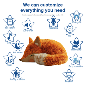 Логотип компании OEM, плюшевая игрушка-лиса, подушка для животных, мягкая рекламная кукла - Product Image 3