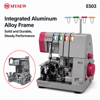 MYSEW E503 Machine à surjeter industrielle 2/3/4 fils, 110W haute puissance, 1200 points par minute avec système d'alimentation différentielle