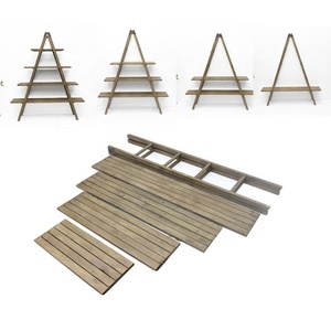 Luckywind Multifunction Rustic Vintage 4 Tier <strong>Shelf</strong> Folding Wooden Ladder Display <strong>Shelf</strong> - Product Image 2