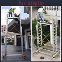 Plateforme de travail aérien télescopique pour la construction, échafaudage élévateur pliable en aluminium, tour mobile 2m-16m 300kg-500kg