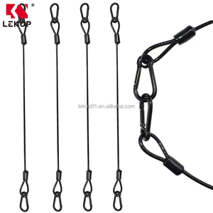Câble <span class=keywords><strong>de</strong></span> sécurité flexible noir 5/32'' en acier inoxydable 7x7 recouvert <span class=keywords><strong>de</strong></span> vinyle avec crochet, élingue <span class=keywords><strong>de</strong></span> sécurité robuste - Product Image 5