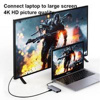 Adaptador de Carga USB-C Multipuerto 8 en 1 de Aluminio de Alta Calidad con HDMI 4K y USB 3.0, Suministro Directo de Fábrica OEM