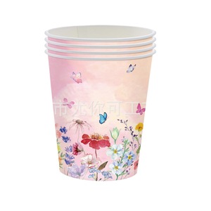 Spring Floral Party Tableware Set Disposable Plates Cups Napkins Fork Spoon Party Supplies Kit Casual Style - Product Image 5