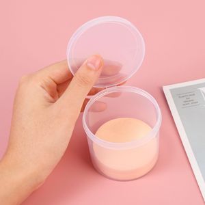 Cushion Puff <b>Storage</b> <b>Box</b> Round Transparent With Lid For Cosmetic Makeup Sponges And Beauty <b>Tools</b> - Product Image 2