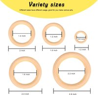 ECO-friendly Custom Unfinished Solid Wood Craft Rings Natural Wood Circles for Pendants Connectors