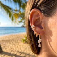 Pendientes de Aro con Circonitas Marquise Chapados en Oro, Pendientes Colgantes con Corte de Pera, Joyería de Lujo para Bodas, Regalo de Moda para Mujer