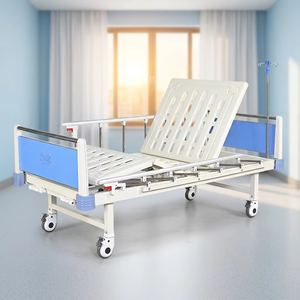 Cama de hospital de acero laminado en frío directo de fábrica Elevación de piernas con respaldo ajustable de 2 manivelas para el cuidado de ancianos en hogares de ancianos (1 año - Product Image 4
