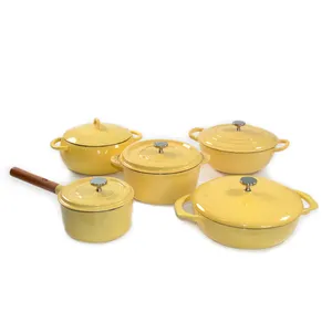 Mcooker-Juego de utensilios de cocina, olla de diseño de color amarillo