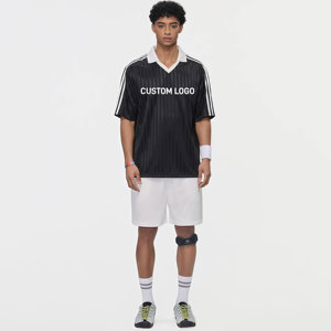 Jersey Sepak Bola Retro V-Neck Sublimasi Custom Langsung dari Pabrik, Lengan Pendek, Cepat Kering, untuk Unisex, Kualitas Premium - Product Image 1