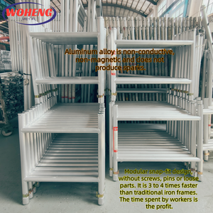 Set di ponteggi pieghevoli in lega di alluminio per spazi stretti con piattaforma e pianale, per ristrutturazioni domestiche, scale e supporto per costruzioni leggere - Product Image 2
