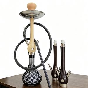 Set de Narguile con Diseño de Madera, Kit de Shisha Moderno con Manguera y Cabezal para Bar, Hogar y Fiestas - Product Image 6