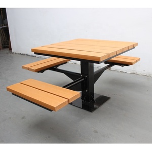 Outdoor Furniture Wood <b>Picnic</b> <b>Table</b> and Chairs Set Street 1 <b>Table</b> and 3 or 4 <b>Benches</b> Set GA-BEN-117t Recycled P - Product Image 2