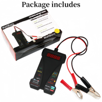 Probador de Baterías de Coche de 12V, Voltímetro Digital de 4-20V, Analizador del Sistema de Carga, Probador de Alternador con Pantalla LCD e Indicación LED