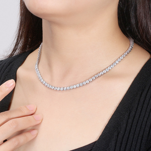 Kalung Rantai Tenis RINNTIN SC74 Perak <span class=keywords><strong>Sterling</strong></span> 925 Solid 4mm CZ Casting - Product Image 4