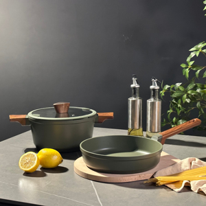 Werksdirektes Benutzerdefiniertes Antihaft-Kochgeschirr-Set für Küchenpfannen OEM PFOA/PFAS Kochtöpfe - Product Image 4