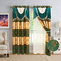 Panneau de Rideau Occultant Jacquard pour Maison et Chambre, Épais et Doublé, Belles Rideaux Géométriques Noires pour Salon