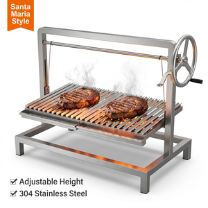 <span class=keywords><strong>Parrilla</strong></span> <span class=keywords><strong>Argentina</strong></span> Santa Marí<span class=keywords><strong>a</strong></span> Panjoy de 40 Pulgadas, Moderna, de Acero Inoxidable, Altura Ajustable, 2 Quemadores, Carbón Vegetal, Asado - Product Image 1