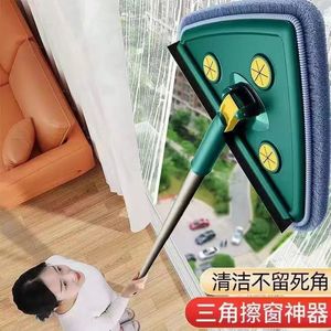 Triangular Dust <b>Mop</b> Telescopic Aluminum Handle For Ceiling Wall Cleaning Wet Dry Use - Product Image 2