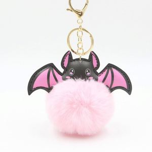 Halloween Halloween Decoration <b>Plush</b> Bat Keychain Soft Leather PU Mini Bag Charms Keyring Stuffed Animals <b>Plush</b> Toys Keychains - Product Image 3