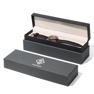Tùy chỉnh cao cấp dây đeo đồng hồ với trên và dưới bìa, đen <span class=keywords><strong>PU</strong></span> da khâu trường hợp đồng hồ, nhựa nhung hộp lưu trữ - Product Image 4