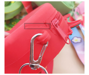 새로운 유행 만화 실리콘 미니 안절부절 못하는 핸드백 소녀를위한 싱글 숄더 스트랩과 남녀 공용 지퍼 동전 지갑 - Product Image 4