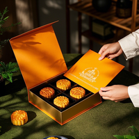 Vente en gros de boîte cadeau recyclable en papier avec fermeture magnétique Mooncake & Sushi Plateau en plastique avec impression personnalisée Luxe écologique
