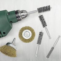 Pexmientas Brosse métallique pour tube de polissage et d'ébavurage à tige hexagonale Brosse métallique pour tube de roue Brosse métallique en acier inoxydable