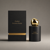Flacons de parfum vides en verre de 30 ml, 50 ml, 100 ml, de luxe, avec boîte, logo personnalisé, flacon de parfum rond noir, marque privée