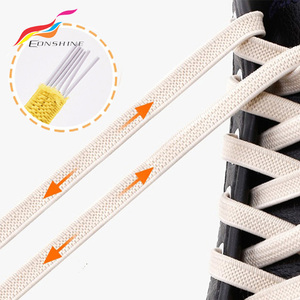 Flat Easy Tie Shoe Lace Slider Cordón elástico con sujetador Chapa de metal - Product Image 2