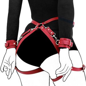 Adulte Sexy Sous-Vêtements BDSM Cuir Bondage Lingerie <span class=keywords><strong>Fesses</strong></span> Érotique Jambe Harnais Bretelles Menottes Jarretière pour Femmes Hommes - Product Image 1