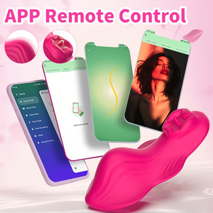 Pink Silicone Wearable <b>Vibrator</b> With App <b>Remote</b> <b>Control</b> Waterproof 7 Frequencies Non Latex Adult Stimulation Female Device - Product Image 1