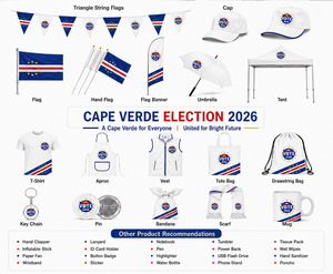 Set Regalo Promozionale Politico Personalizzato per la Campagna Elettorale del Capo Verde 2026: Bandiera Presidenziale, T-shirt, Cappello e Tazza - Product Image 3